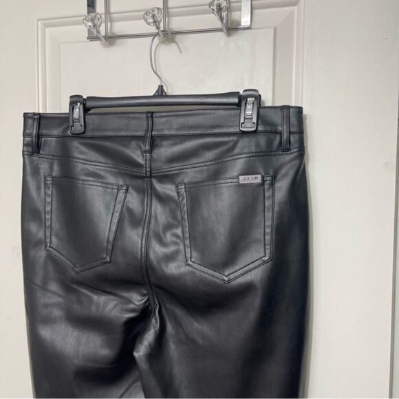 New Joe's Mid Rise Black Faux Leather Cropped Bootcut Jeans Size 32 - Picture 7 of 10
